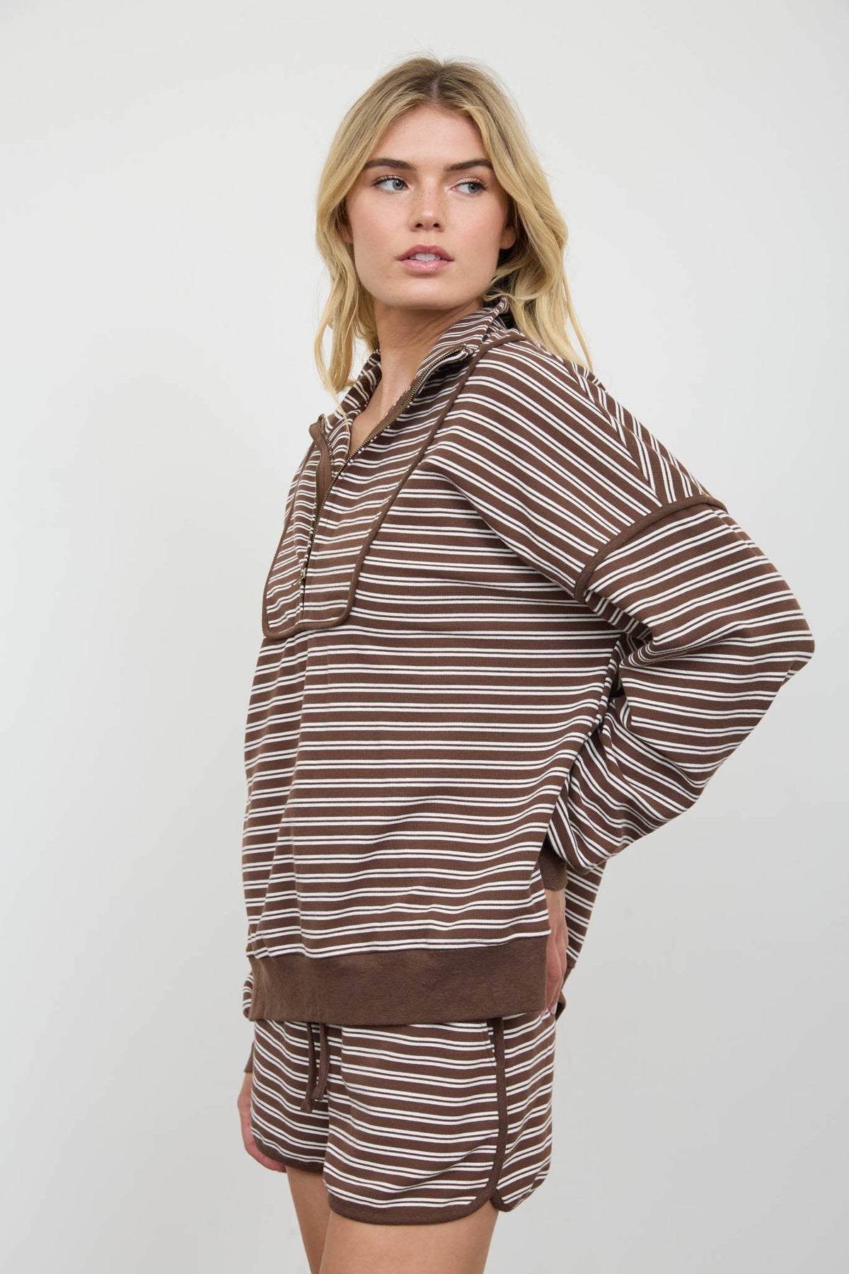 Quinn Striped Knit Top, Feathered Farmhouse
