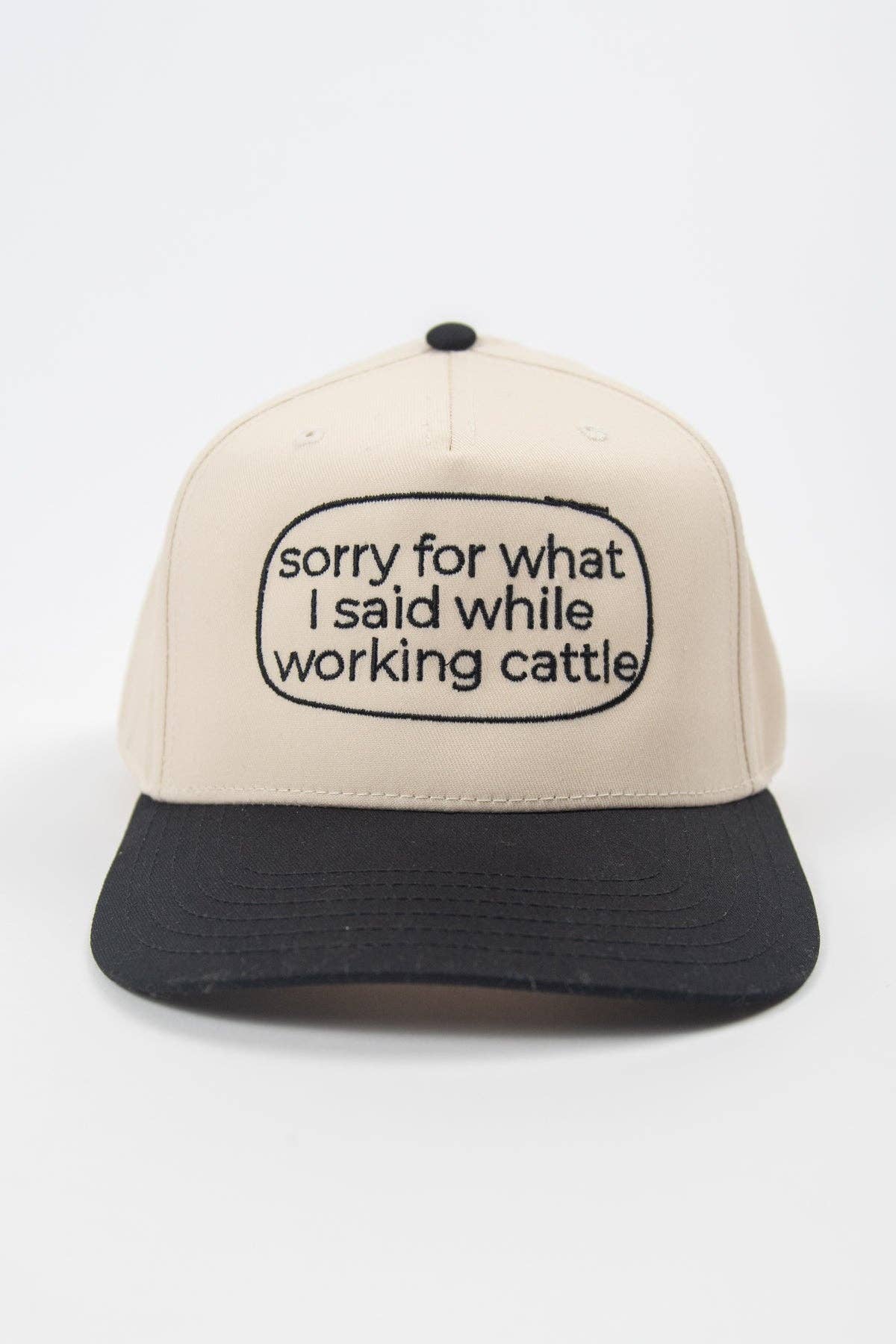 Working Cattle Embroidered Trucker Hat, Feathered Farmhouse