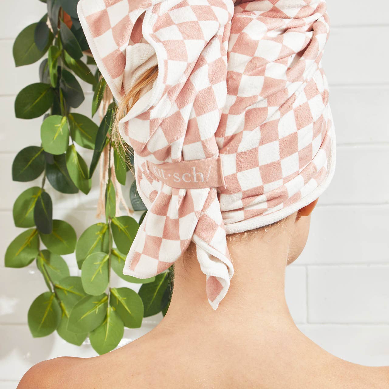 Extra Large Quick-Dry Hair Towel Wrap, Feathered Farmhouse