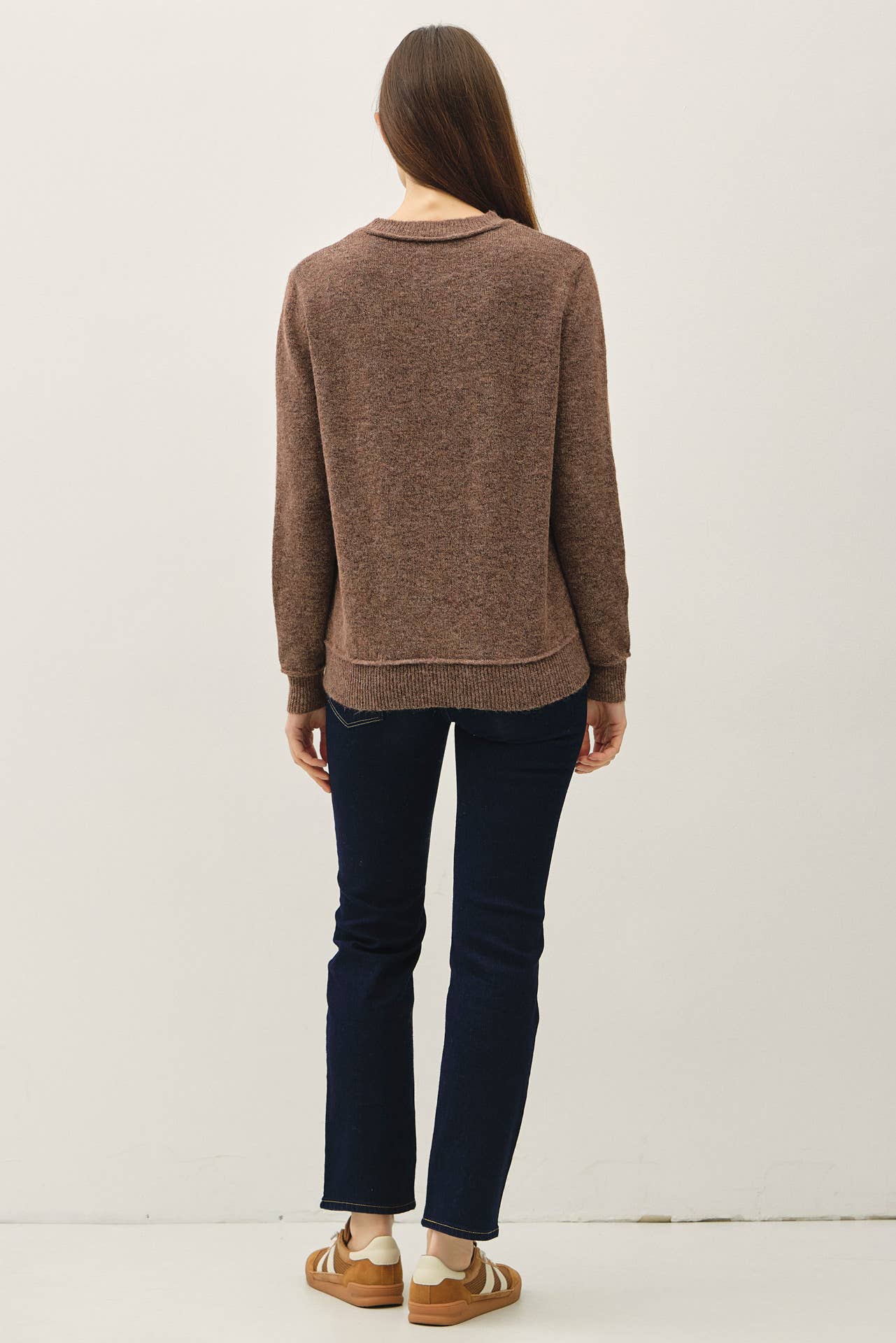 Brown Pullover Sweater, Feathered Farmhouse