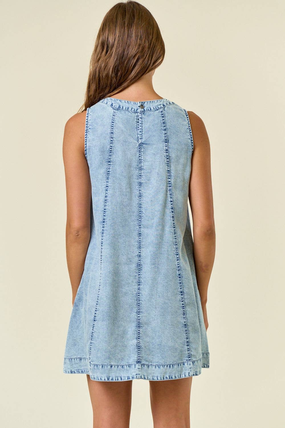 Chambray Sleeveless Dress, Feathered Farmhouse