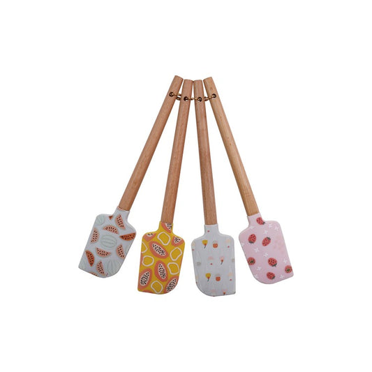 Silicone & Wood Spatulas, Feathered Farmhouse