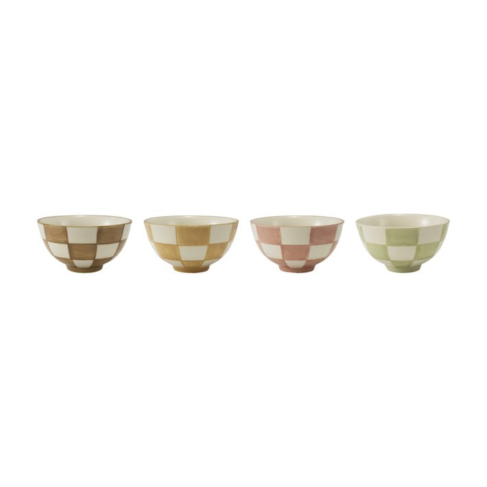 Stoneware Check Bowl, Feathered Farmhouse