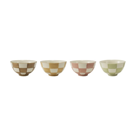 Stoneware Check Bowl, Feathered Farmhouse
