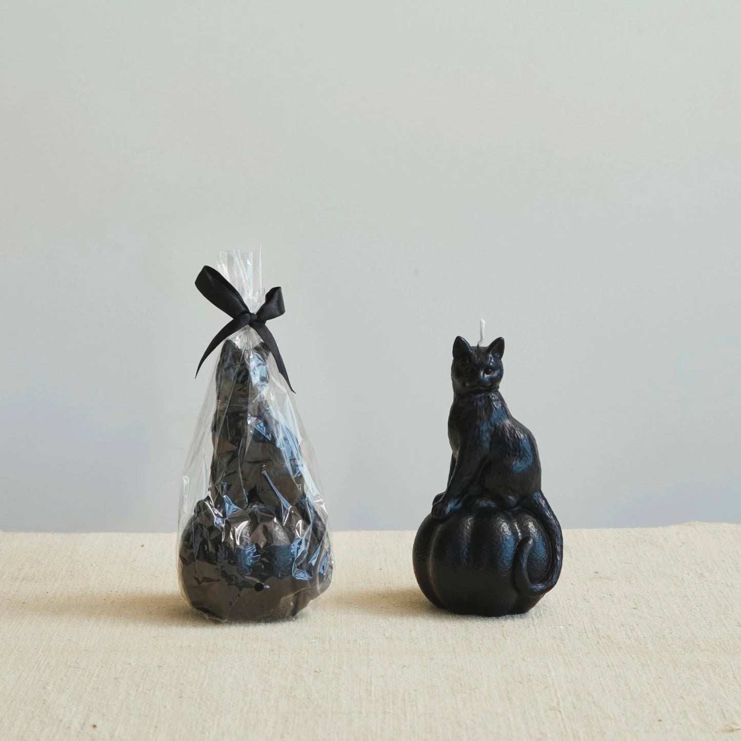 Cat on Pumpkin Candle, The Feathered Farmhouse