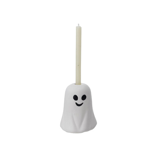 Stoneware Ghost Shaped Taper Holder, Feathered Farmhouse