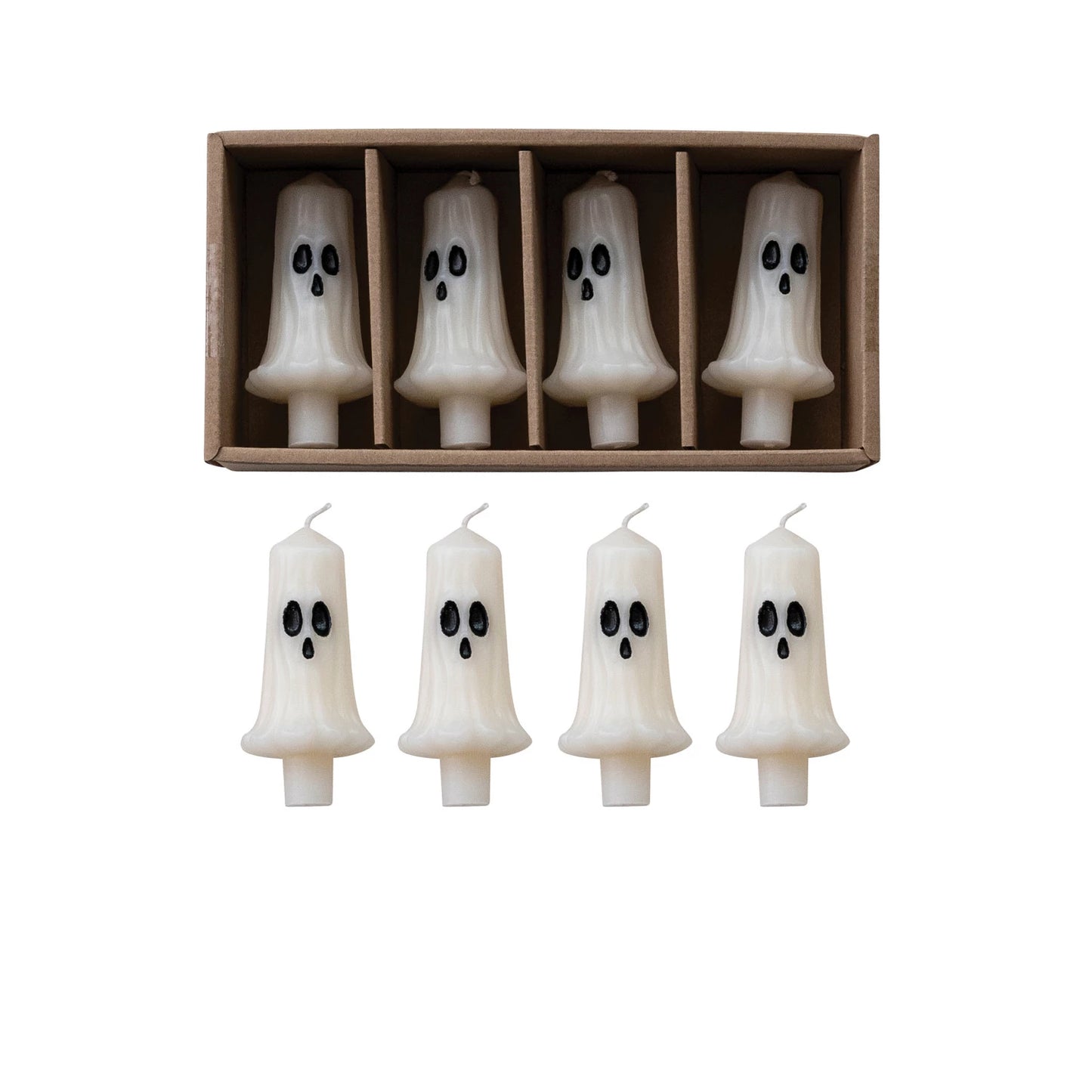 Ghost Shaped Bottle Taper, Feathered Farmhouse