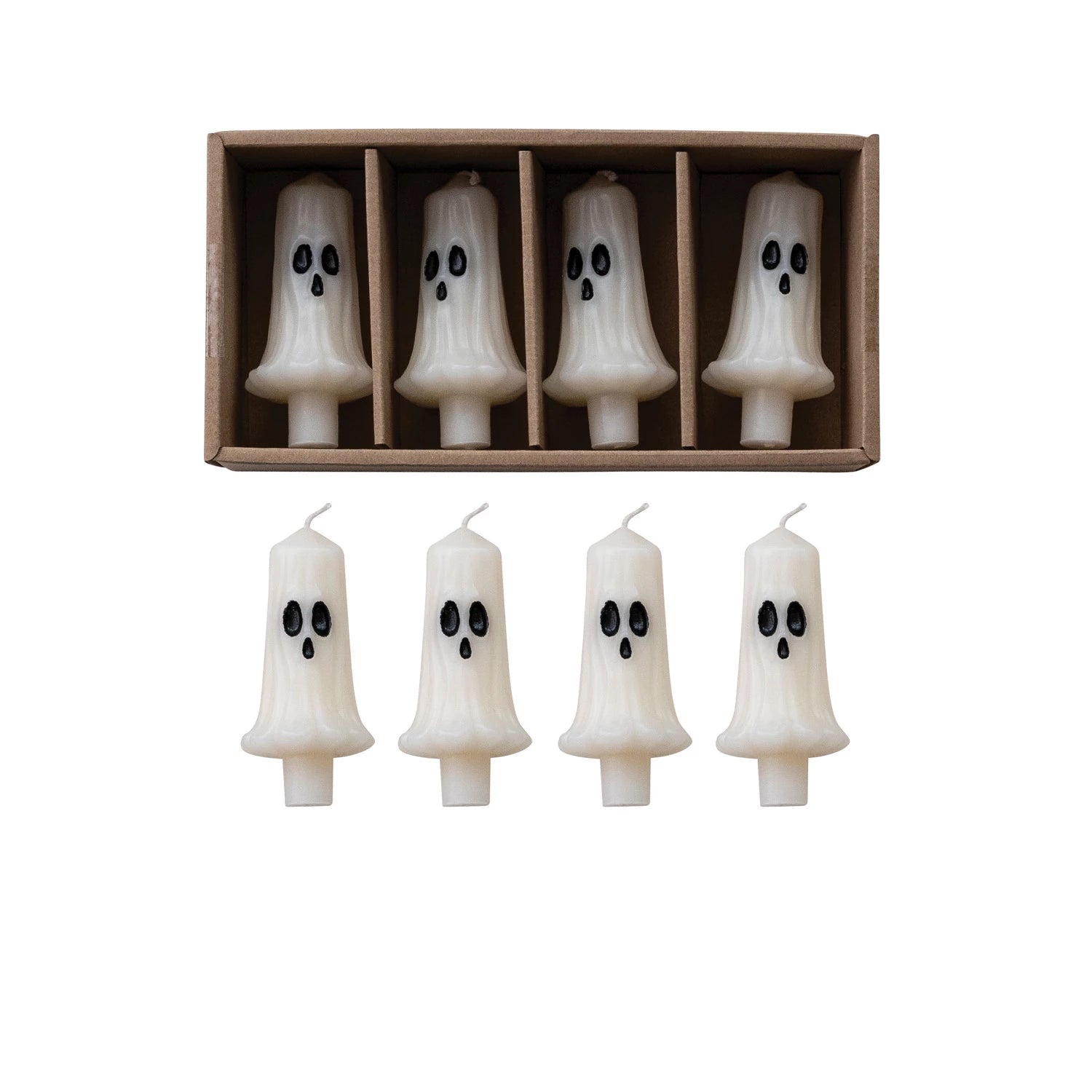 Ghost Shaped Bottle Taper, Feathered Farmhouse