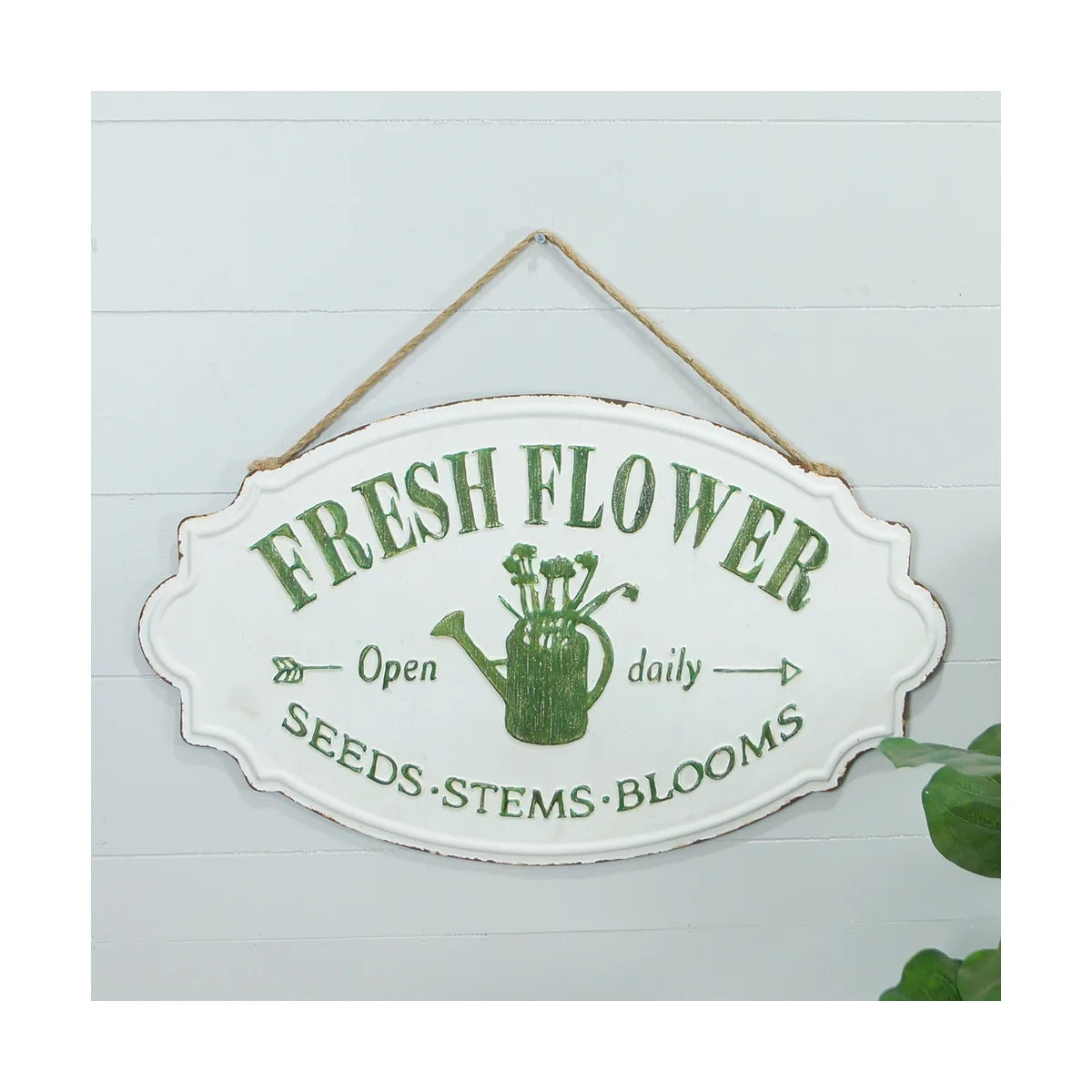 Metal Fresh Flowers Sign, The Feathered Farmhouse