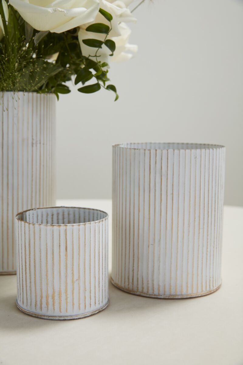 Whitewashed Norah Vase, Feathered Farmhouse