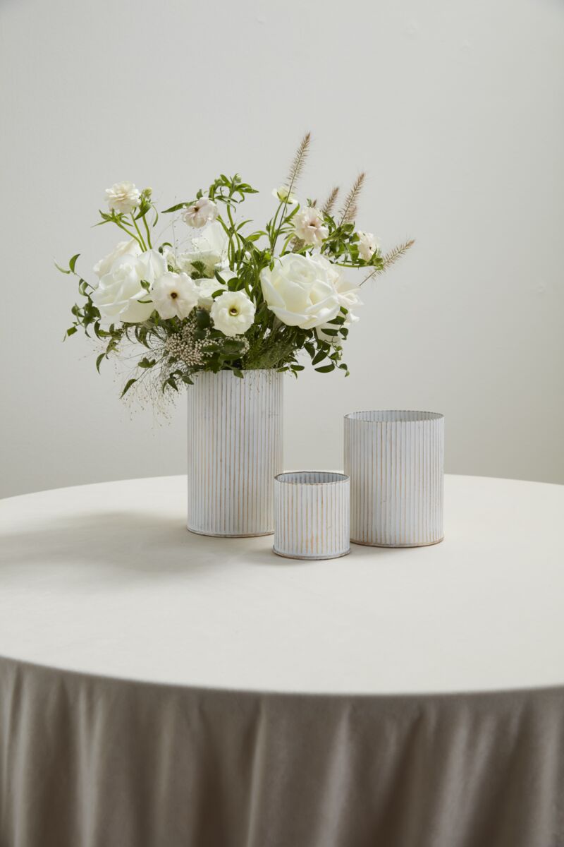 Whitewashed Norah Vase, Feathered Farmhouse