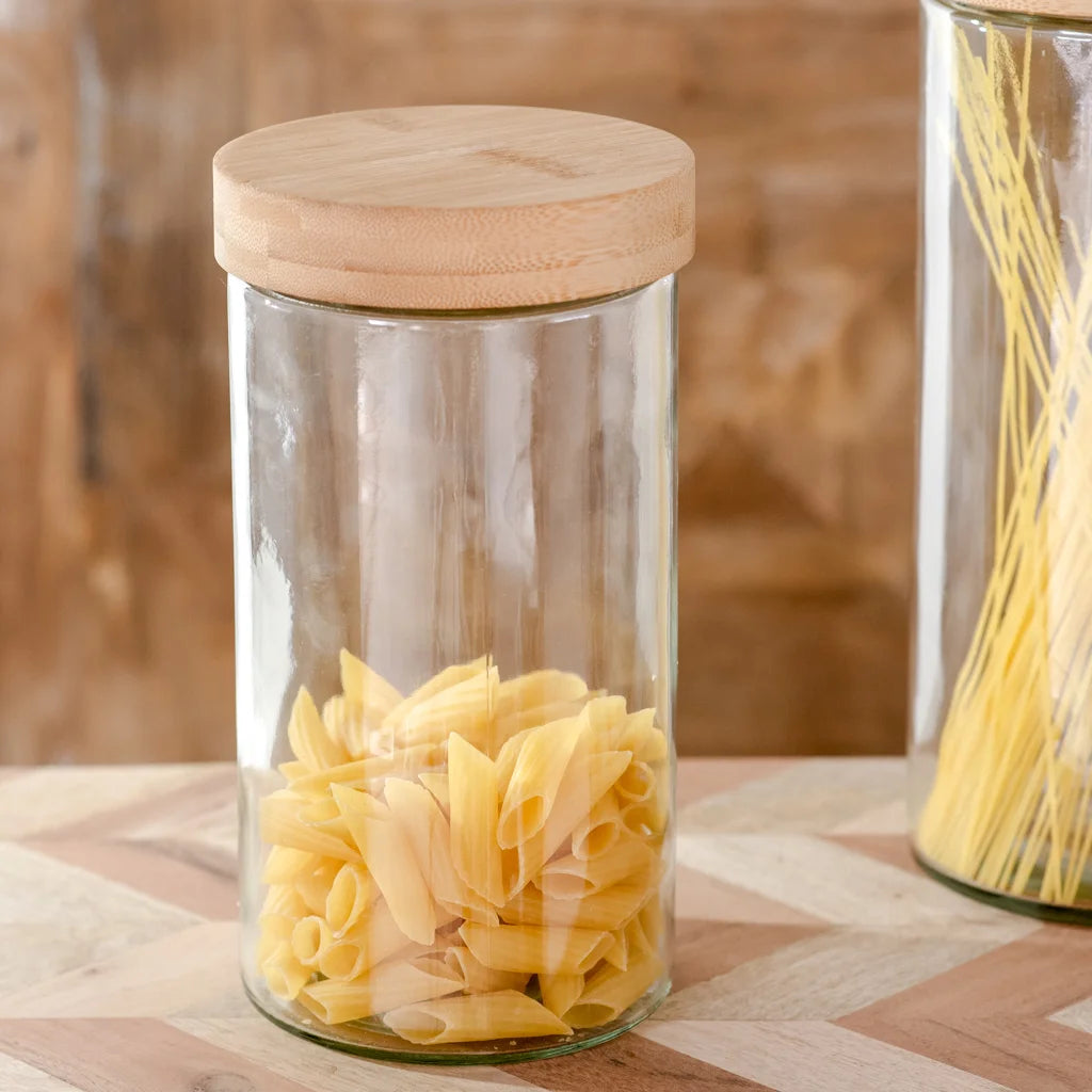 Bamboo Lid Glass Jar, The Feathered Farmhouse