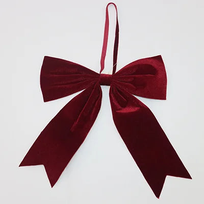 Burgundy Velvet Bow, Feathered Farmhouse