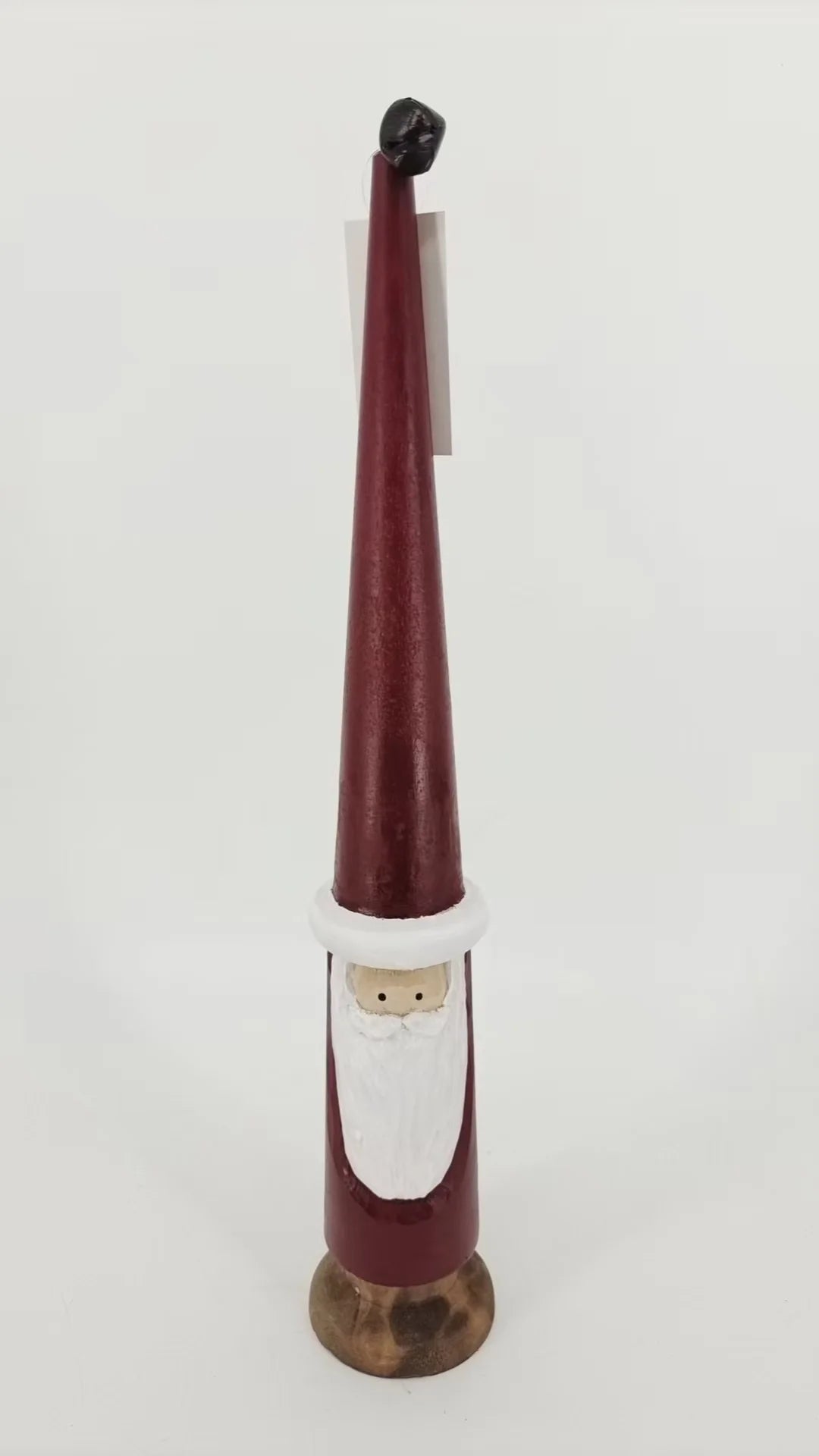 Tall Hat Wooden Santa, Feathered Farmhouse