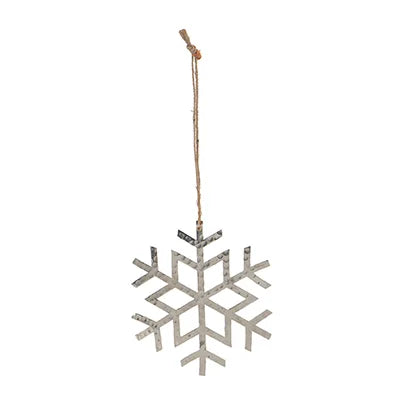 Metal Snowflake Ornament, Feathered Farmhouse