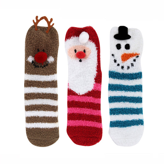 Cozy Cuties Fuzzy Holiday Socks, Feathered Farmhouse