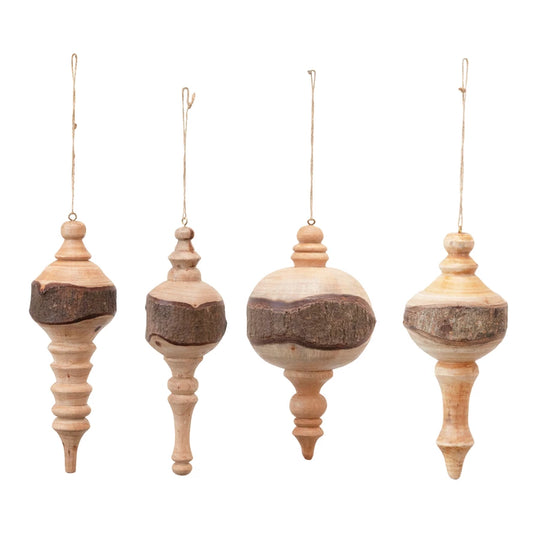 Carved Mahogany Finial Ornaments, The Feathered Farmhouse