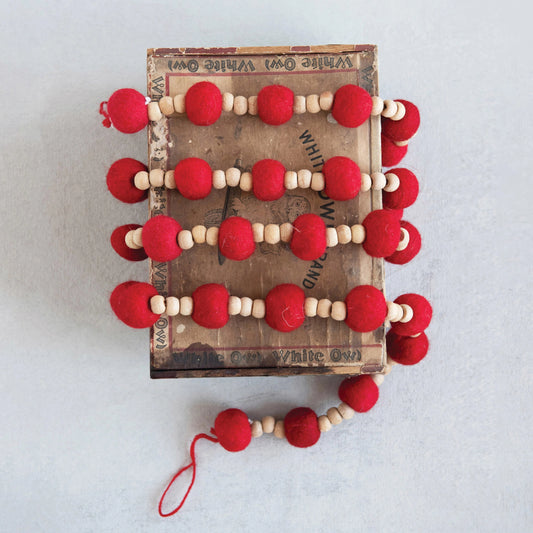 Red + Bead Garland, The Feathered Farmhouse