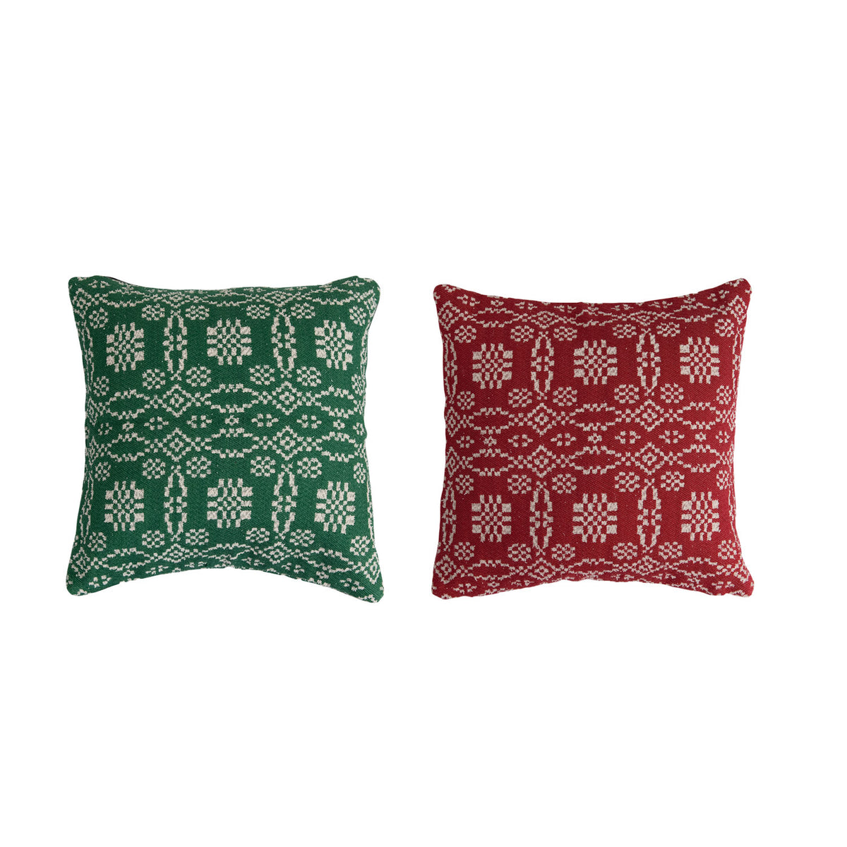 Woven Cotton Pillow with Pattern
