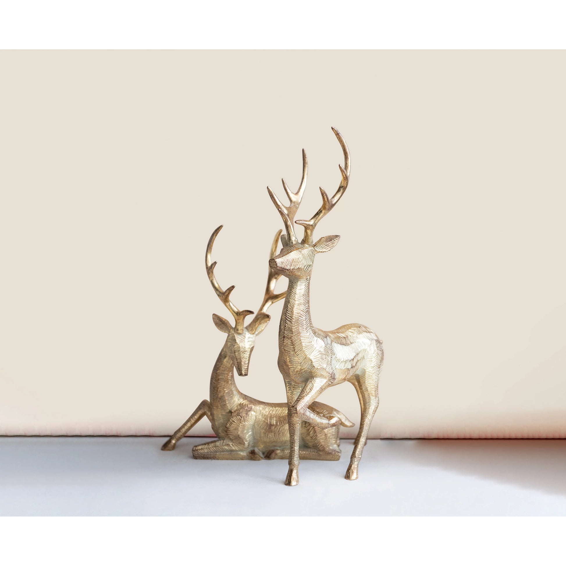 Gold Resin Deer, Feathered Farmhouse
