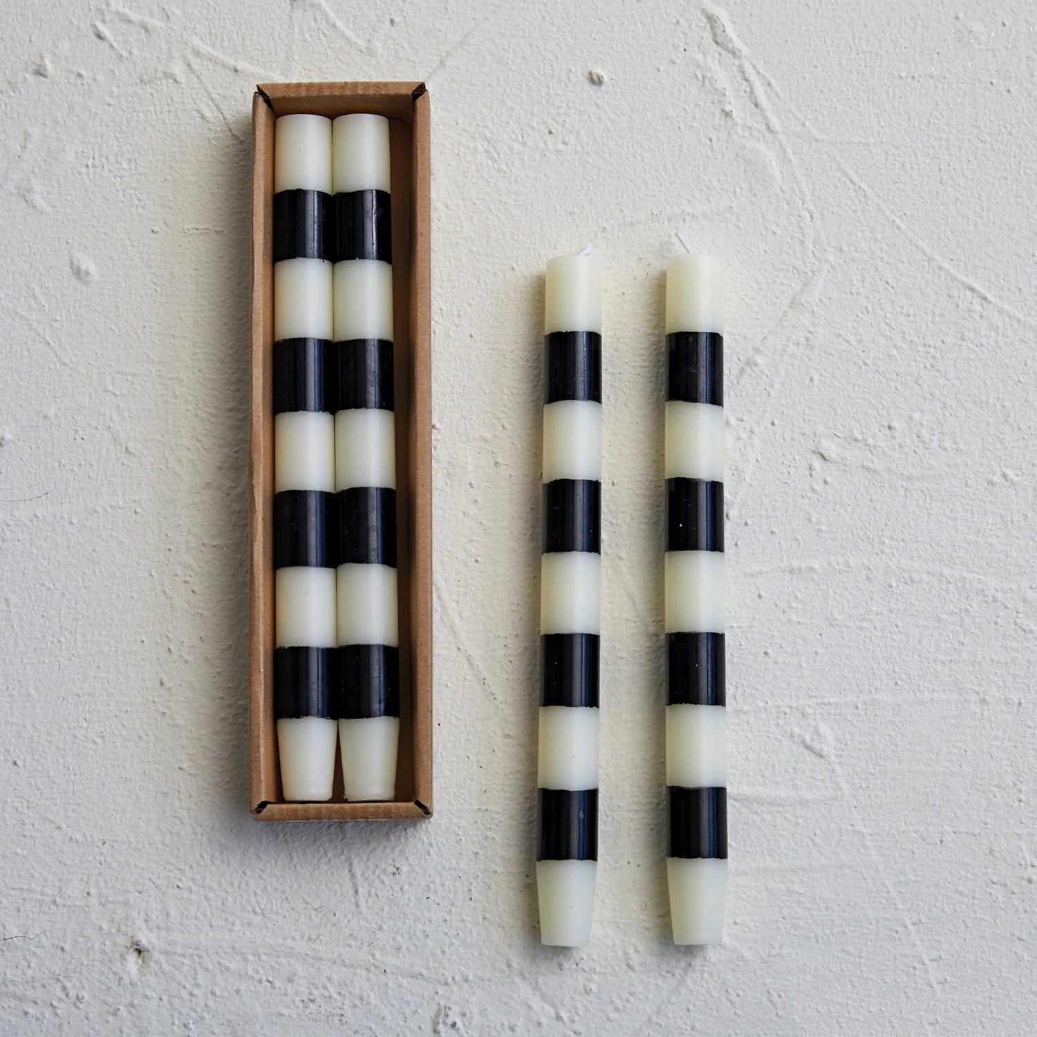Stripe Taper Candles, The Feathered Farmhouse