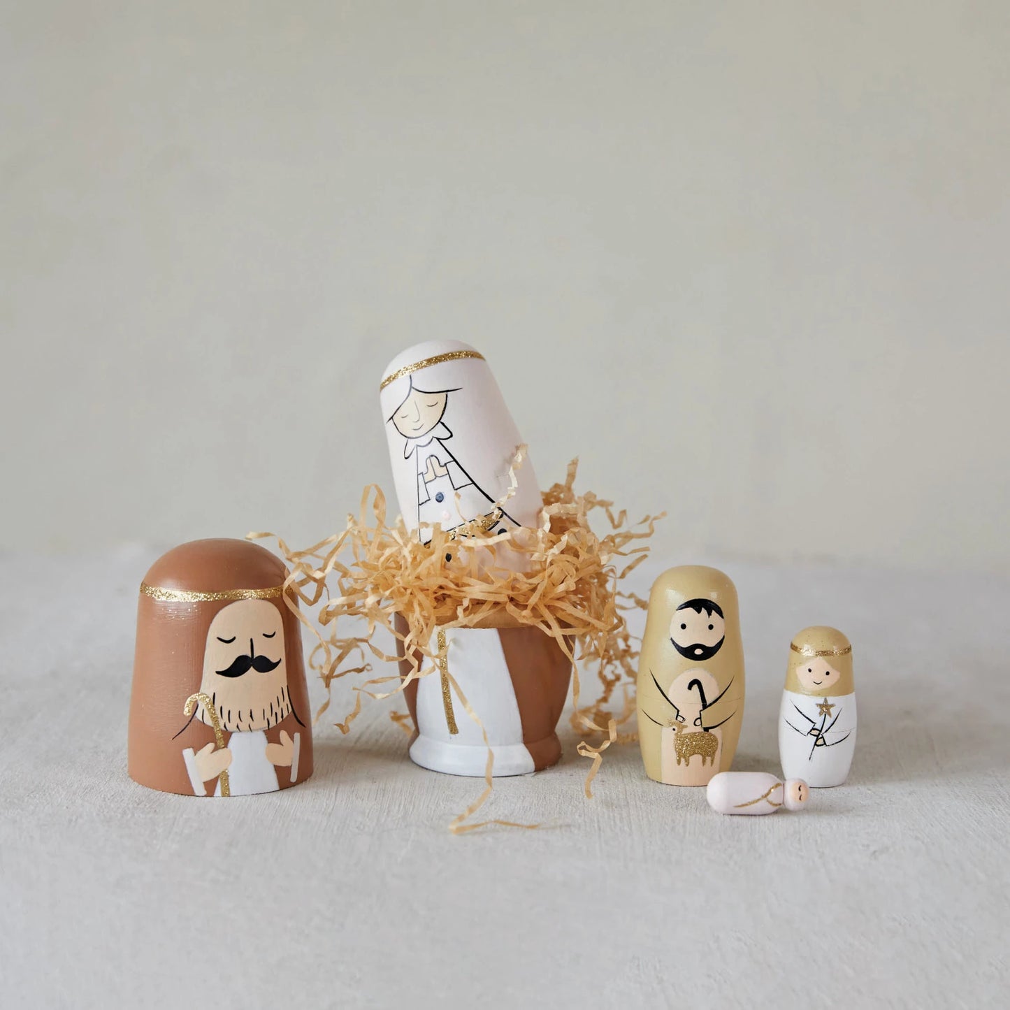 Nativity Scene Nesting Dolls, The Feathered Farmhouse