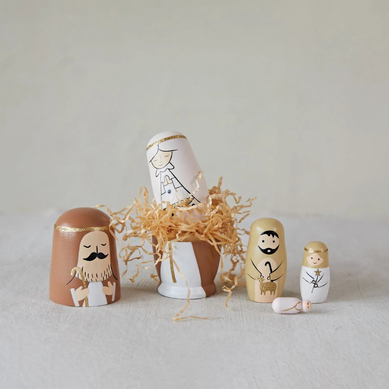 Nativity Scene Nesting Dolls, The Feathered Farmhouse