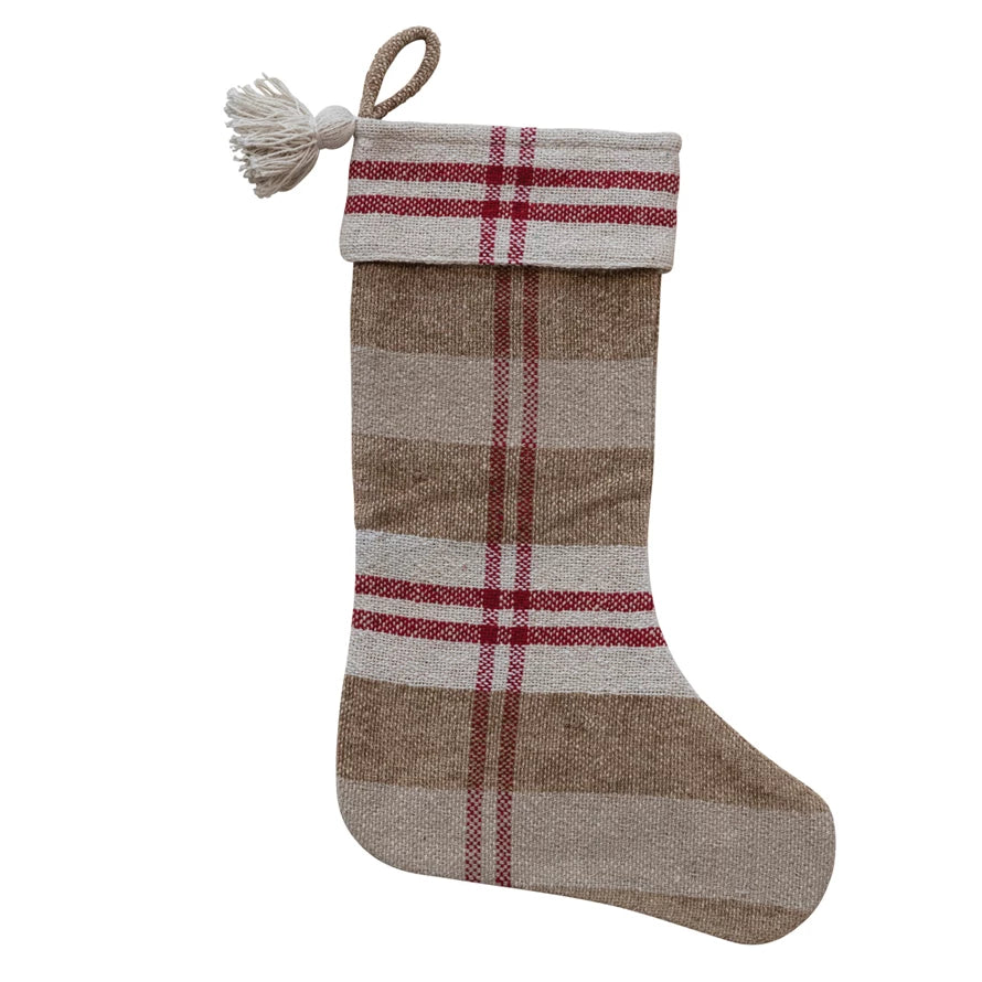 Christmas Check Stocking, The Feathered Farmhouse