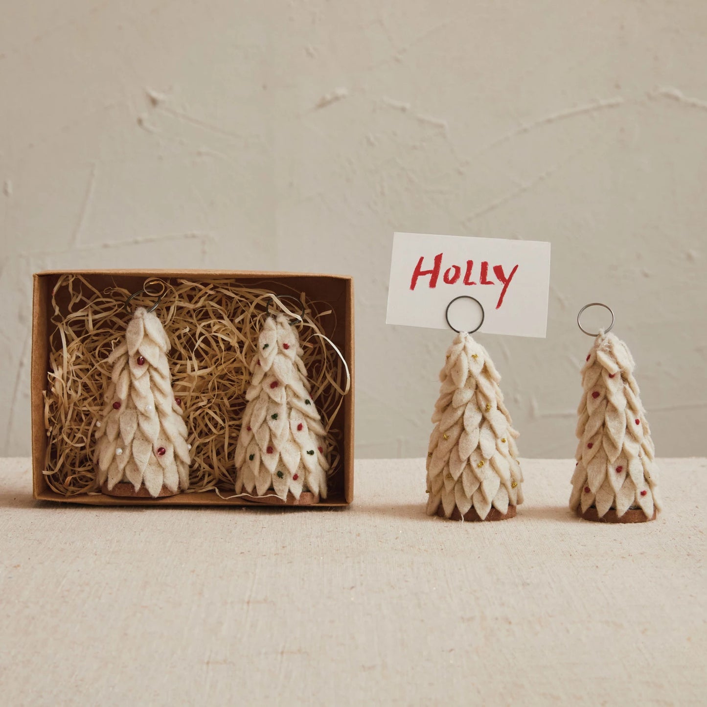 Tree Wool Place Card Holders, The Feathered Farmhouse