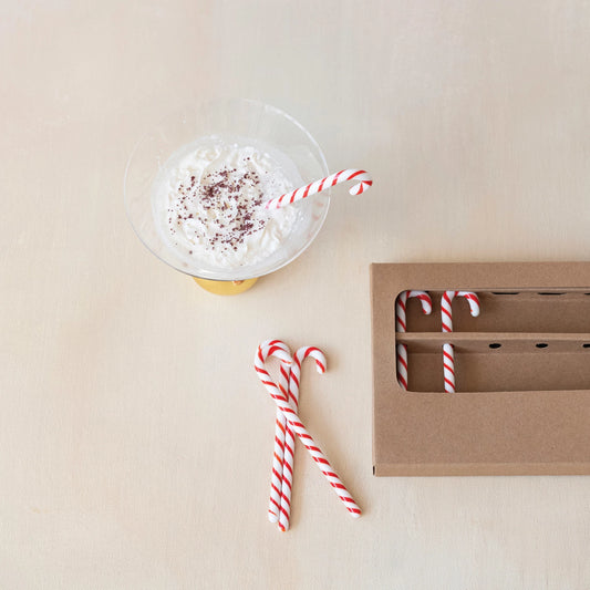 Glass Candy Cane Stirring Sticks, The Feathered Farmhouse