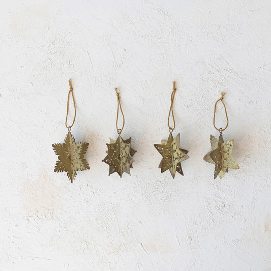 Metal 3D Snowflake Ornament, Feathered Farmhouse