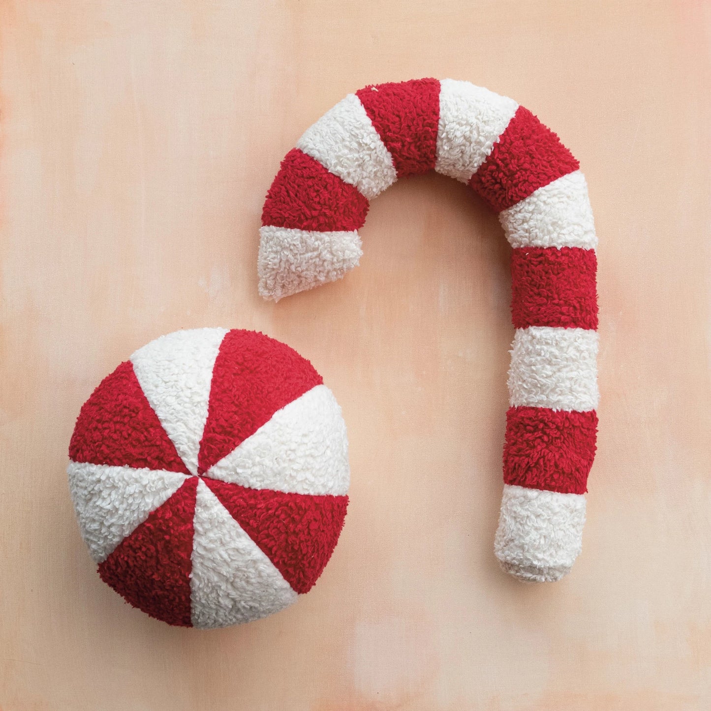 Candy Cane Sherpa Pillow, The Feathered Farmhouse