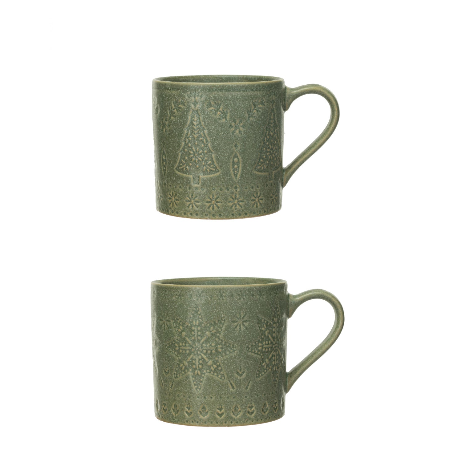 Debossed Stoneware Mug, Feathered Farmhouse