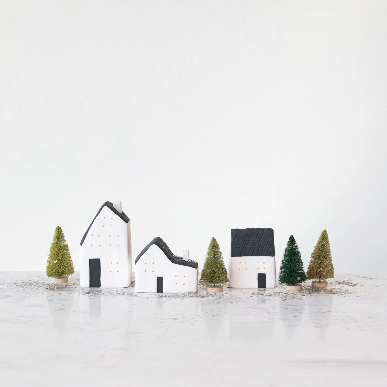 Stoneware LED Houses, The Feathered Farmhouse