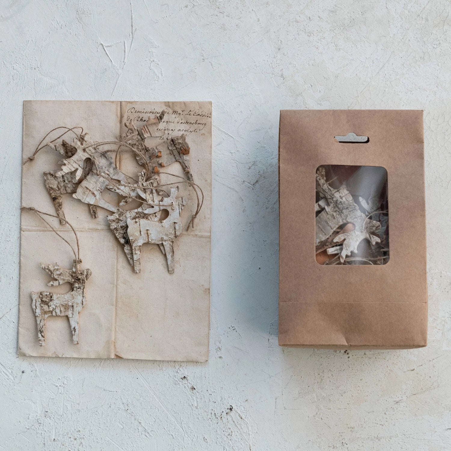 Birch Bark Deer Ornaments, The Feathered Farmhouse