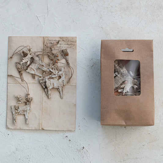 Birch Bark Deer Ornaments, The Feathered Farmhouse