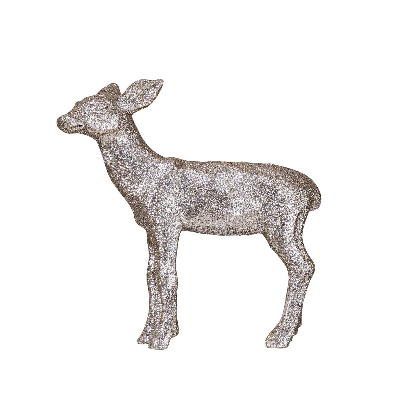 Silver Glitter Resin Deer, Feathered Farmhouse