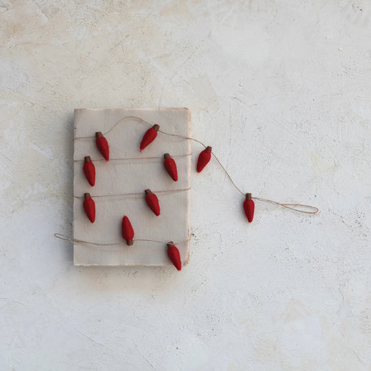 Wool Felt String Light Garland, The Feathered Farmhouse