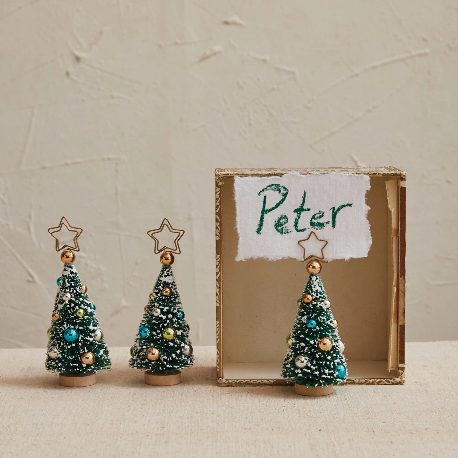 Sisal Bottle Brush Tree Name Holders, The Feathered Farmhouse