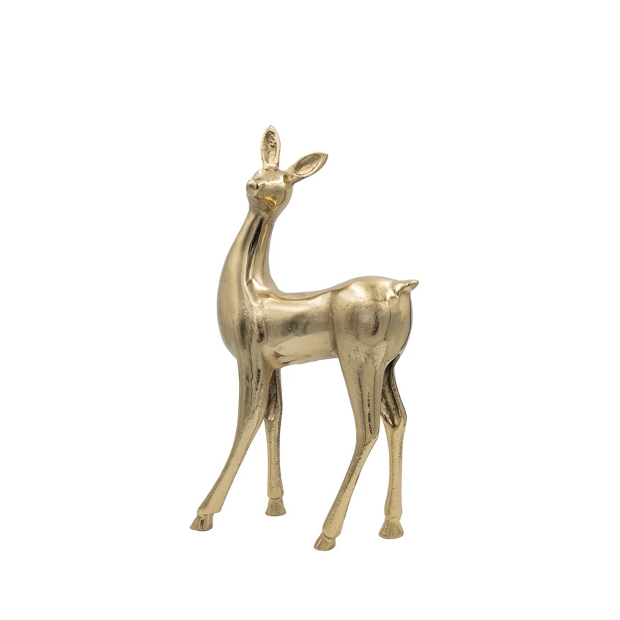 Cast Aluminum Deer, Feathered Farmhouse