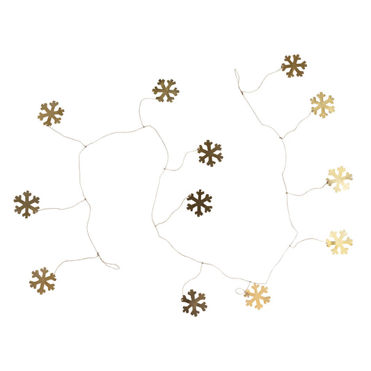 Metal Snowflake Garland with Jute Cord, Feathered Farmhouse