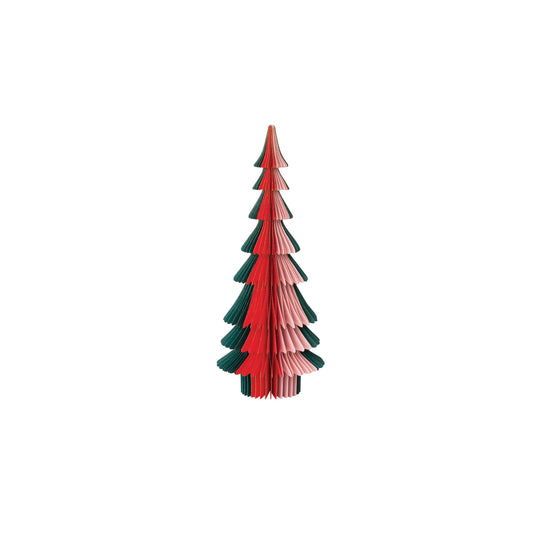 Handmade Folding Honeycomb Tree with Gold Glitter Edge, Feathered Farmhouse