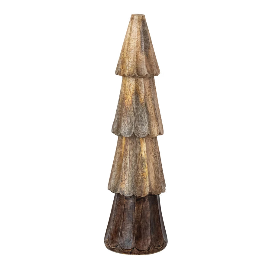 Carved Mango Wood Tree, Feathered Farmhouse