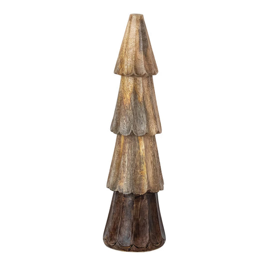 Carved Mango Wood Tree, Feathered Farmhouse