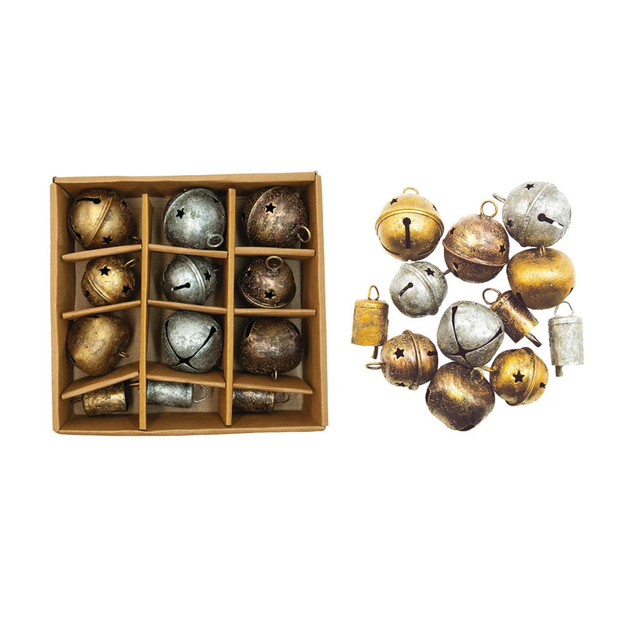 Metal Bell Ornaments, Feathered Farmhouse
