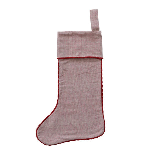 Woven Cotton Stocking, Feathered Farmhouse
