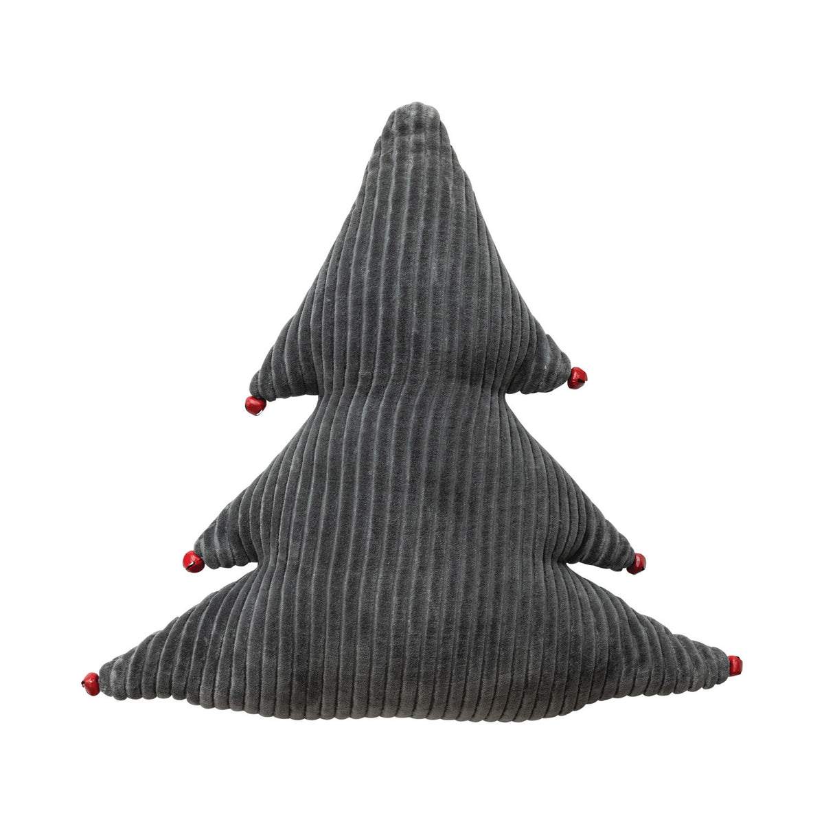 Corduroy Tree Pillow with Metal Jingle Bells, Feathered Farmhouse