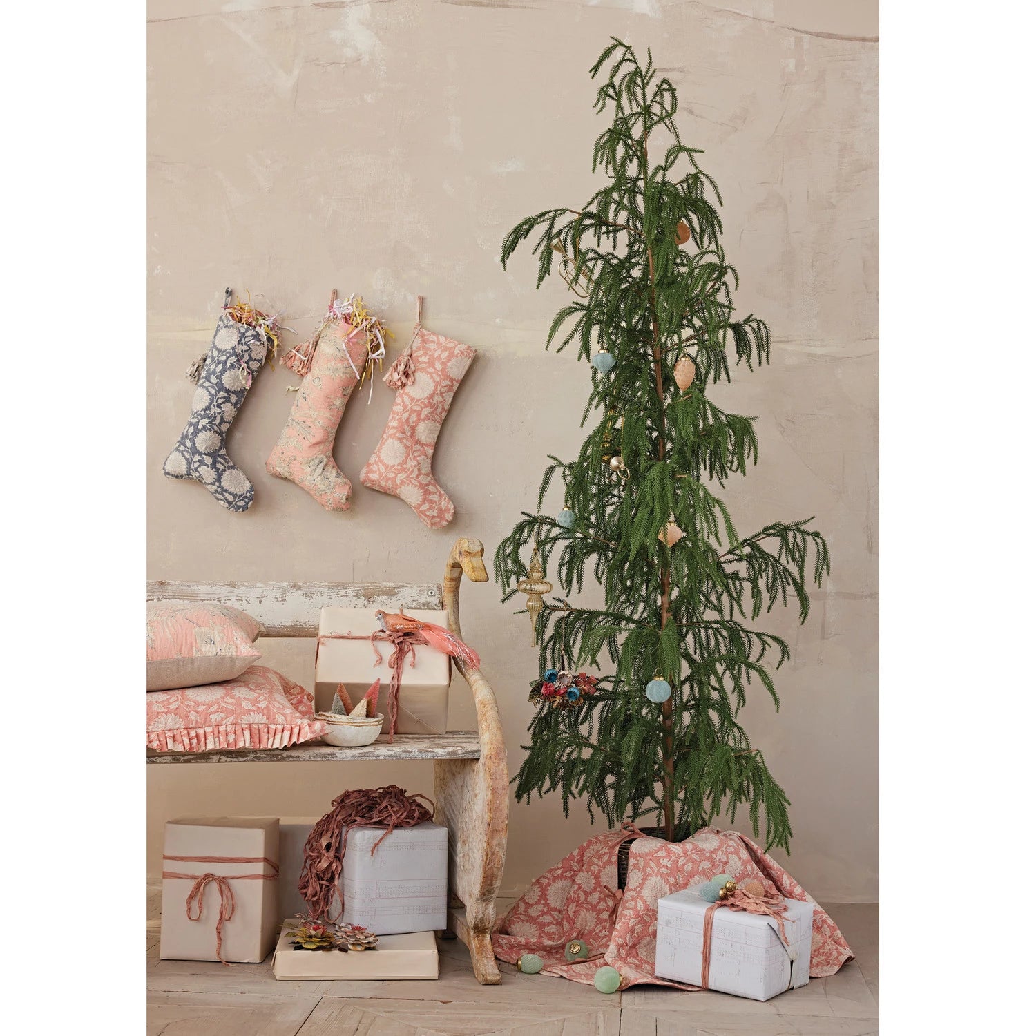 Faux Cedar Tree in Basket, Feathered Farmhouse