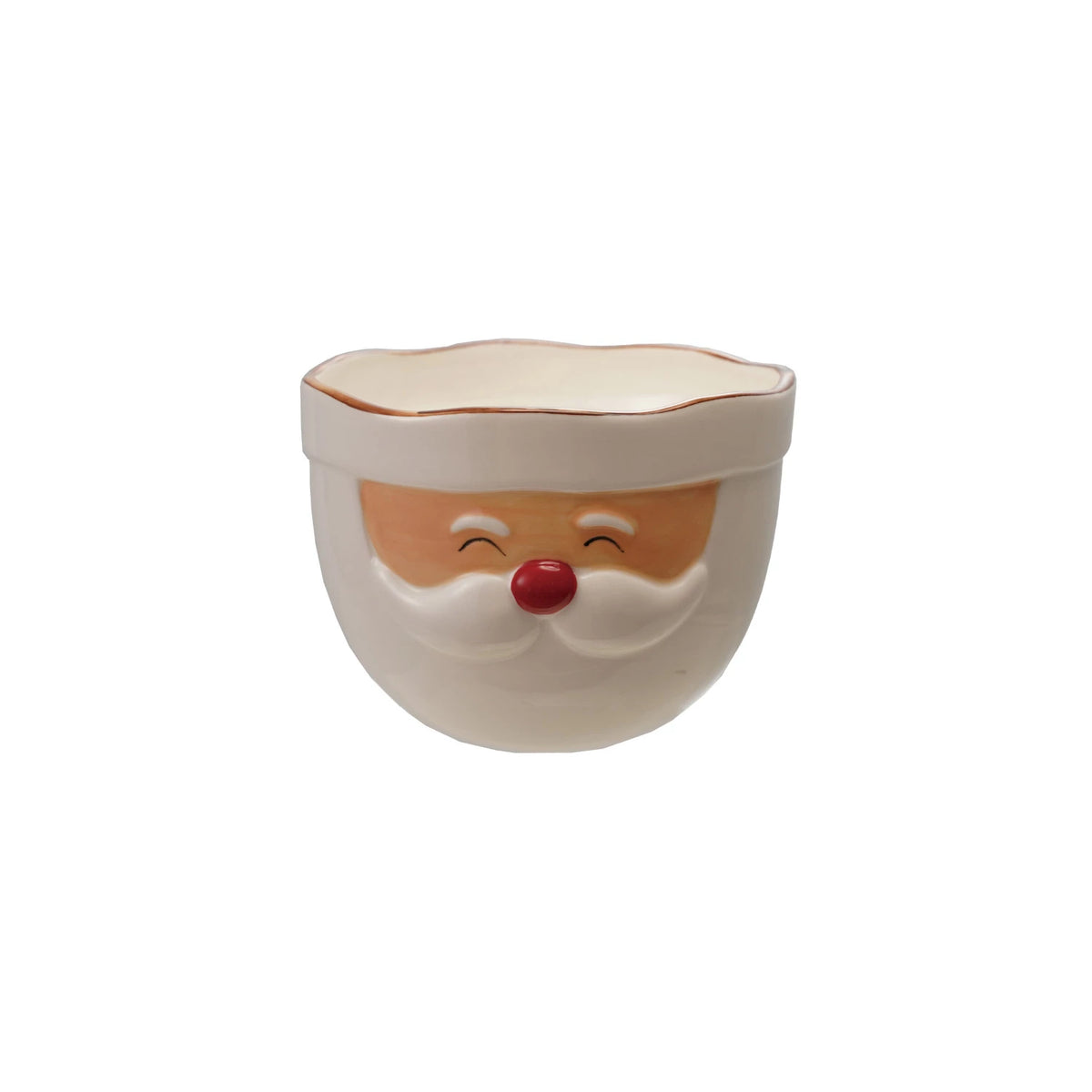 Stoneware Santa Bowl, Feathered Farmhouse