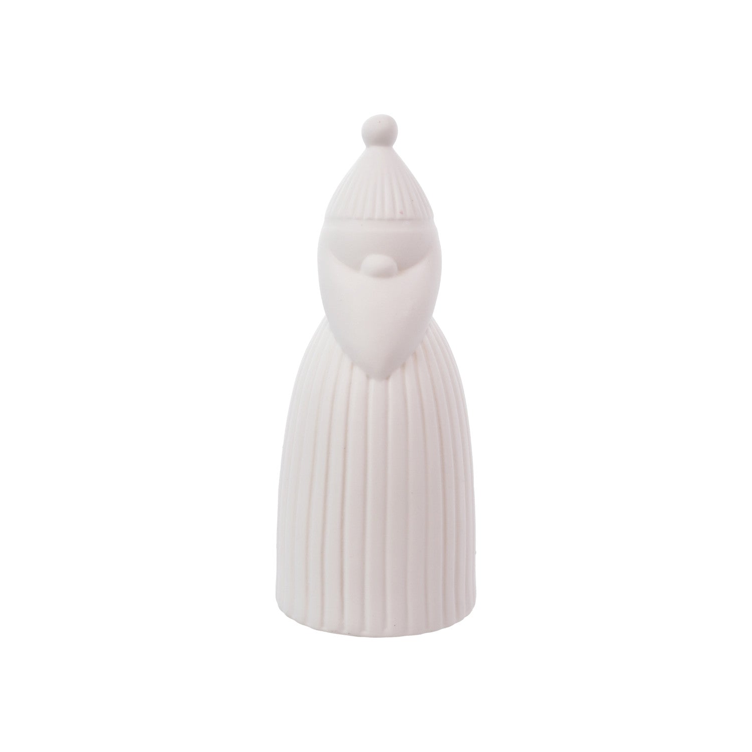 Stoneware Bisque Santa Shaped LED Light, Feathered Farmhouse